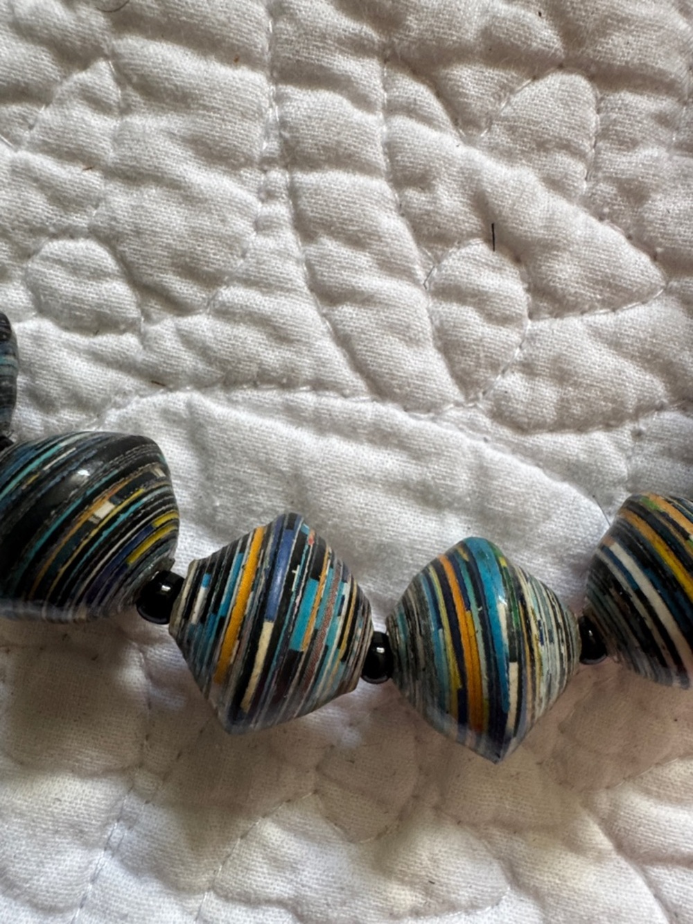 Handcrafted Multicolor Paper Bead Necklace - Women Jewelry